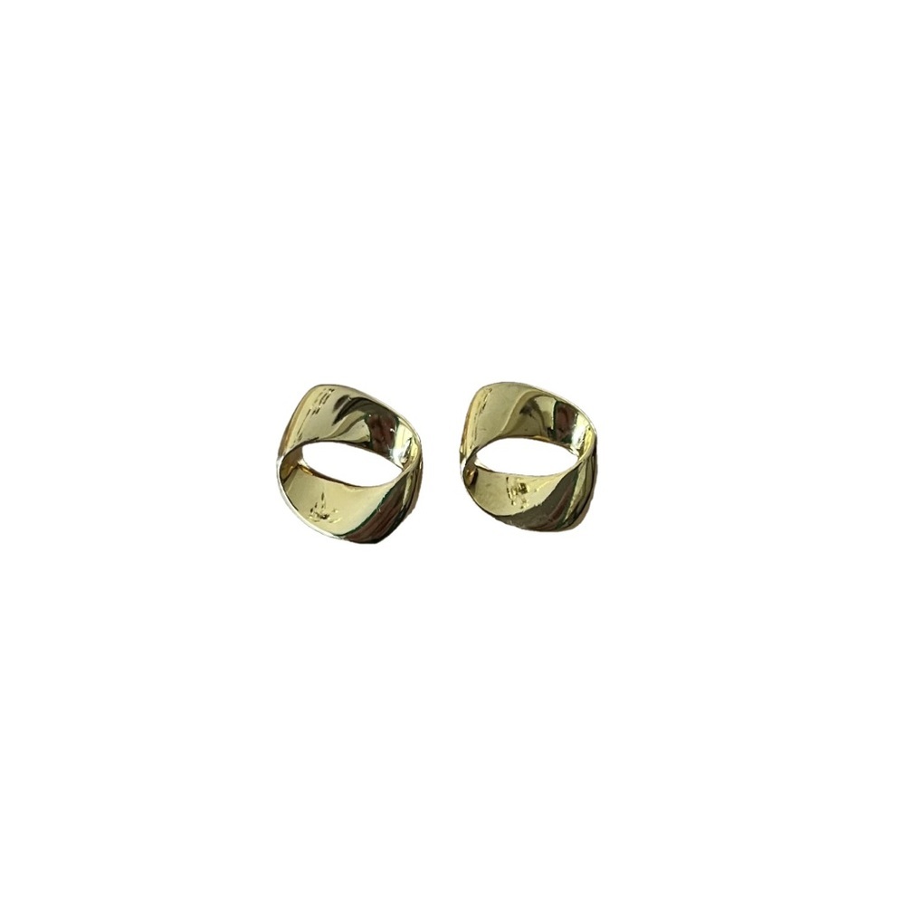 Vintage Lady Remington Twisted Loop Gold-Tone Pierced Earrings - Picture 4 of 4